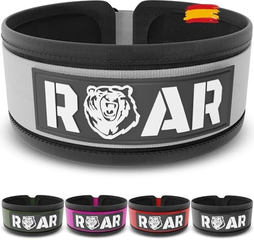 Roar® Gewichthebergürtel Herren und Damen, Lifting Belt for Gym, Powerlifting Gürtel Gewichtheben, Weightlifting Belt, Deadlift Belt, Crossfit Gürtel, Fitness Belt Men, Power Belt (Grau, M)