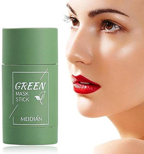 Grüner Tee Purifying Stick Mask Oil Control Anti-Akne-Aubergine Solid Fine, Verbessert die Haut für Männer Frauen Alle Hauttypen (Green)