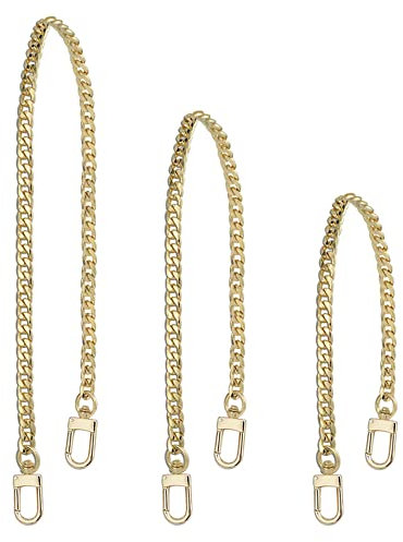 Gativs Metall Trageriemen 3 Stück Kette Trageriemen Handtaschenketten Gold Metall Schulterriemen Kette Trageriemen Schulter Kette Tasche Kette Trageriemen Handtaschen Kette Taschenkette 120/80/40 cm
