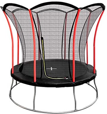Ultrasport Gartentrampolin Trampolin Ø 244 cm, GS Zertifikat, Lotus, ovales/rundes/eckiges Gartentrampolin mit Sicherheitsnetz, gepolsterte Stangen, gepolsterte Randabdeckung, sicher, Outdoor