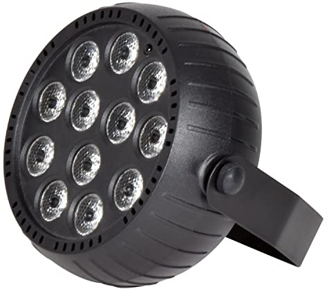 QTX | Rechargeable Mini LED PAR Light Powerful 12 x 1.5W LEDs & Up To 6 Hours Life From One Single Charge | Black