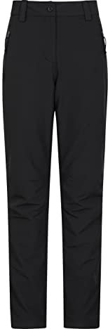 Mountain Warehouse Arctic Thermal Womens Trousers - Fleece Lined Pants, Stretch, Many Pockets, Cosy Ladies Bottoms, Warm - for Walking, Camping, Hiking Black Women's Size 6