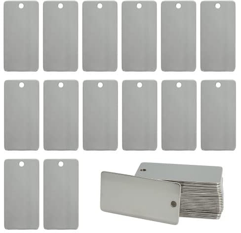 Engraving Blanks Stamping Blanks Stainless Steel Rectangle Blank Tags 50.8 * 25.4mm 25 Pack