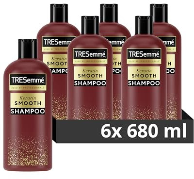 TRESemme Keratin Smooth Shampoo salon professional quality hair care for 72h frizz control, smoothness & shine 6x 680 ml