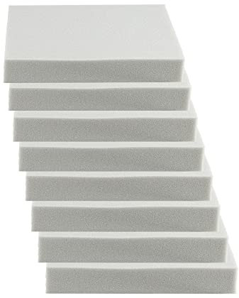 SEEBAUER living Schaumstoff-Set Light RG 26/40 (Mittelfest) 45 x 45 x 2 cm (8er Vorteilspack) Schaumstoffplatte für Polster und Sitzkissen, Polsterschaumstoff als Zuschnitt für Sitzpolster