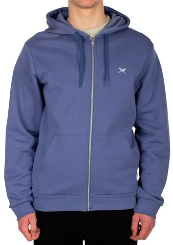 IRIEDAILY Mini Flag 2 Zip Hoodie, Bio-Baumwolle, Dove Blue, L