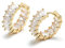 MESOVOR Creolen Ohrringe mit Zirkonia für Damen, 18 Karat Vergoldete Mehrfarbige Zirkonia-Ohrringe, Schmuck, Geschenke für Frauen und Mädchen (Weiss)