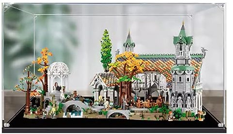 Acryl-Vitrine, kompatibel mit Lego 10316 Herr der Ringe, Glen Rivendell Castle Modell, Schutz, staubdichte Vitrine, Geschenkmodell, transparent, kompatibel mit Lego (nur Vitrine) (2 mm)