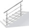 Barandilla de escalera Aufun barandilla de acero inoxidable para escaleras, interior y exterior, balcón, parapeto, plata, longitud: 200 cm, con 3 crucetas