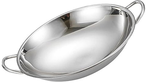BESTonZON Wok Para Asar De Metal Wok Tradicional Kadai Olla Caliente Shabu Shabu Olla Seca De Hierro Fundido Portátil Fondue De Pasta Acero Inoxidable Cacerola Pequeña Plancha