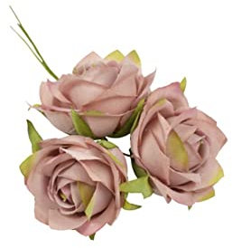 Generico Fiore A Rosa Artificiale BOMBONIERA 36 Fiori cm 4 Colore Rosa Antico