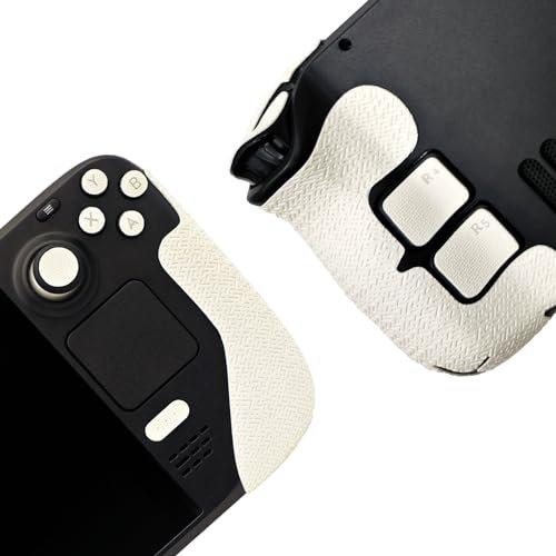 Controller-Griff für Steam Deck,Textured Skin Kit,für Steam Deck rutschfest, schweißabsorbierend Controller Griffe, Tasten (PRO-Perlweiß)