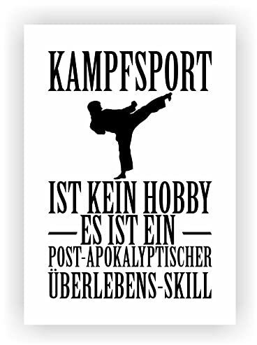 Samunshi® Kampfsport ist kein Hobby Poster Plakat Deko Geschenk DIN A4 21x29,7cm weiß/schwarz