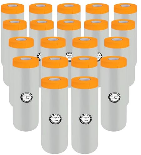 Malerkrepp Abdeckfolie Klebeband Lackschutzfolie Malerfolie Kombiniertes Goldband, Innen- und Außenanstriche, UV-Schutz, scharfe Farbkanten, Selbstklebende Malerfolie - Große Auswahl (20, 270cm x 15m)