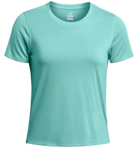 Under Armour UA Launch Damen-T-Shirt, kurzärmelig, Radial Turquoise/Reflektierend, S/M