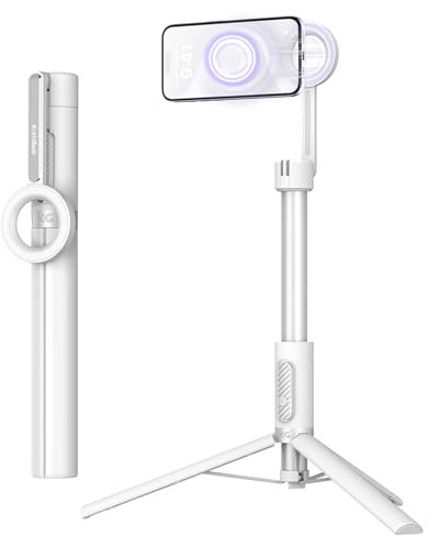 KraftGeek Magnetic Selfie Stick Tripod for iPhone, 64” Phone Tripod for Magsafe, Travel Phone Stand with Remote for iPhone 16 Pro Max