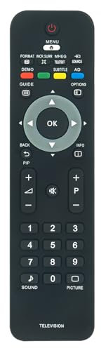 VINABTY 242254902454 Telecomando di ricambio applicabile per Philips LED LCD TV 47PFL3605H/60 32PFL3404H/12 32PFL3605 32PFL3605/12 22PFL3404D/12 19PFL3205 19PFL3404 19PFL3404/12 19PFL3404/60