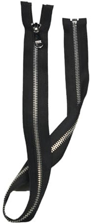 Amykite 80cm #5 Metall Reißverschluß,5mm Ersatzreißverschlüsse,hochwertiger Reißverschluss,teilbar Reissverschluss für Mäntel,Stiefel,Jacken,Nähen und mehr (Silber)