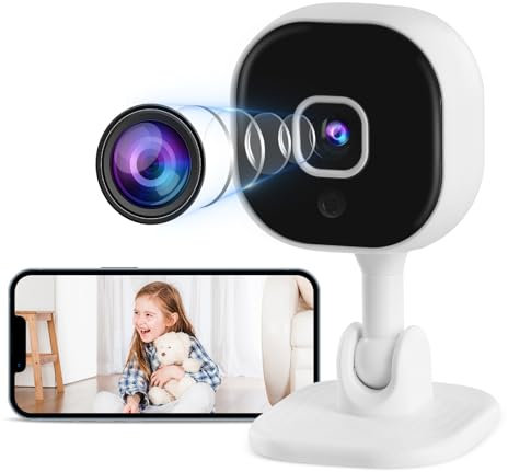 UPROZIL Security Camera Indoor,Pet Cameras with Phone APP,Cameras House Security with 360°PTZ,2.4G WiFi Camera for Baby&Elder,2-Way Audio with Motion Sensor,1080P Color Night Vision