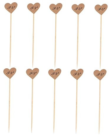 Cabilock 50 Stück Dessert-Topper rustikale khimar hijab liebe Cupcake Topper Alles zum Valentinstag Hochzeitsdekorationen Papierbecher Party-Cupcake- Herz-Kuchenspießer niedlich