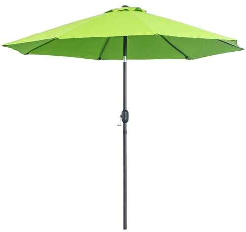 SOYDAN 270cm-Outdoor-Sonnenschirm Mit Druckknopfneigung, Kurbel Und 8 Robusten Rippen Für Garten, Hinterhof, Terrasse Und Pool