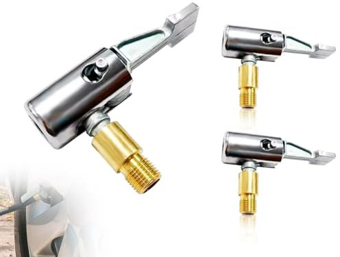 Lhbwhiz 2 Stück Autoventil Hebelstecker Air Chuck,Tragbarer Auto Reifen Ventil Luftpumpen Clip,Autoluftpumpen Gewindedüsen Adapter,Druckluft Reifenfüllnippe,Fahrrad Momentstecker,für Auto Reifenfüller