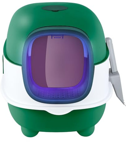 Selbstreinigende Katzentoilette 2024 - Neue, Geschlossene Toilette für Katzen (Grün)