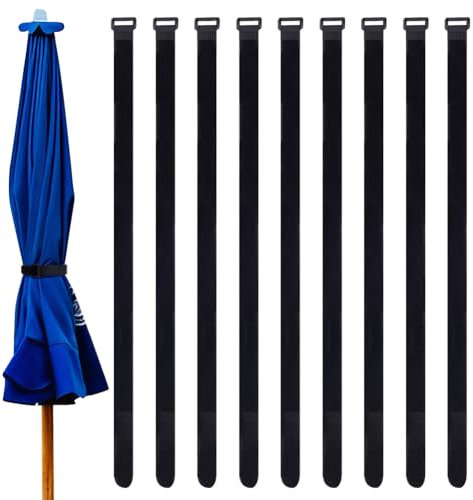 WEBEEDY 20 Stücke Patio Sonnenschirm Bindriemen Verstellbare Sonnenschirm Bänder Ersatz Patio Schirm Sicherheitsgurte Für Den Außenbereich Haken Und Schleifenriemen Terrassenschirm Zubehör,62CM