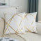 Kissenbezug 50 x 50 cm Sofakissen 2er Set Weiß Kissenbezüg mit Gold Modernes Kissenhülle Dekokissen Samt Kissenhülle für Schlafzimmer Couch Sofa Bett