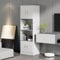 Goeria Freistehende Vitrine 60x40x180 cm weiß - 4 Türen mit offenem Fach in der Mitte mit leise schließenden Scharnieren - Küchen-Highboards, Vitrinen,Wohnzimmerständer, Bücherregale