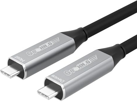 GeoHN.G Cable de fibra óptica USB C a USB C de 10 m, 5 Gbps USB 3.2, transmisión remota, cable de vídeo con PD 60 W para auriculares VR, cámara web, cámara, portátil, mini PC y más