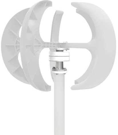Generador de viento de 24 V, 600 W, aerogenerador de viento vertical, controlador de turbina eólica, 5 hojas con controlador blanco