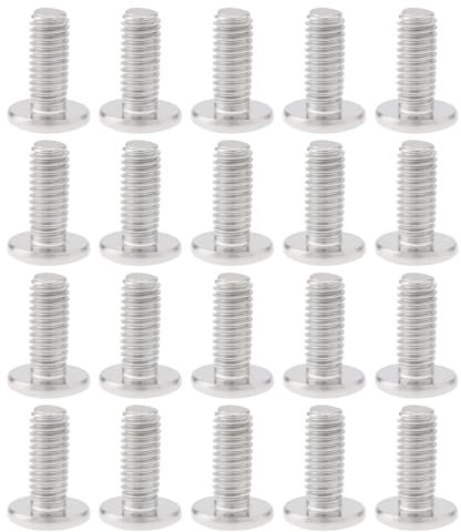 Smgda Lot de 20 vis à tête plate hexagonale M6 x 20 mm, boulons de connecteur de meubles en acier inoxydable 304, entraînement hexagonal, finition brillante, filetage métrique entièrement mécanique