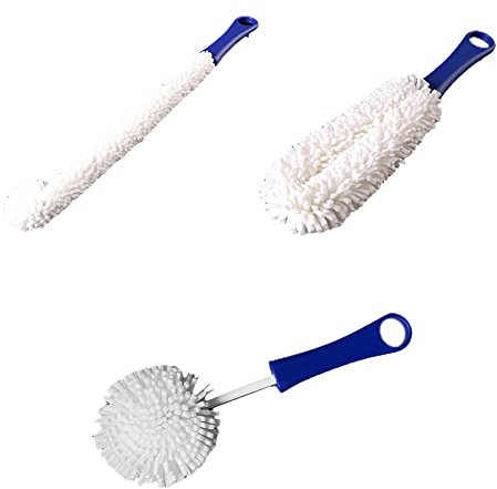 Bordhap 3 Pieces Wine Decanter Cleaning Brush,Flexible Wine for Goblets/Champagne Flutes/Cups/Glasses