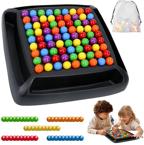 Regenbogen Puzzle Schach, 120 Stück Regenbogenball Schachbrett Strategiespiele, Intellektuelles Schachbrett–Duales Duell, Regenbogenball Eliminierungs Chess Board Game, Für Kinder Und Erwachsene
