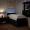 IKAYAA Boxspringbett 90 x 190 cm - Bett mit LED Beleuchtung, Federkern Matratze,Topper & Kopfteil - Polsterbett 90 x 190 cm mit Matratze - Bett mit Matratze und Lattenrost Schwarz