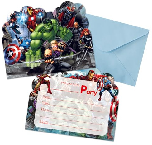 20PCS Aven-ge Party Invites, Cartoon Party Invites with Envelopes, Invitations Birthday Cards, Invitations for Baby Showers, Children's Parties, Graduations & Special Occasions inviataions