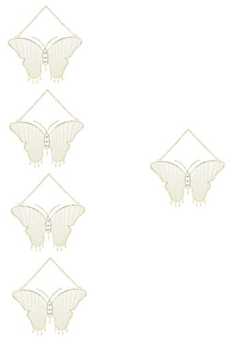 YJYJY Lot de 5 Porte-Bijoux Papillon en Miroir, Support Mural pour vêtements, Porte-Bijoux, Organisateur Suspendu pour Collier, Support Mural pour Boucles d'oreilles, Bijoux en Fer doré