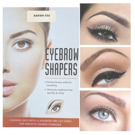 Augenbrauenformer, Wachsstreifen, unerwünschte Gesichtshaarentfernung, Augenbrauenwachs-Set, 56 vorgeschnitten, essentielle Augenbrauenformer, Wachsstreifen für alle Frauen und Mädchen