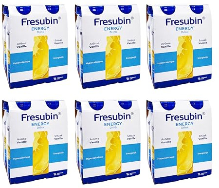 Fresubin Energy Drink - Vanille Hochkalorische Trinknahrung von Fresenius Kabi, 300 kcal pro Flasche, laktosearm, ohne Ballaststoffe ideal bei Mangelernährung (200 ml (24er Pack), Vanille)