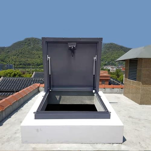 Vibeo Dachfenster Notausstieg für Dachlüftung, Aluminium-Abdeckung für Dachausstieg, Wetterfestes Dachfenster mit Griff, Sicherheitsausgang für Keller/Kellertür(40x16in/102x40cm)