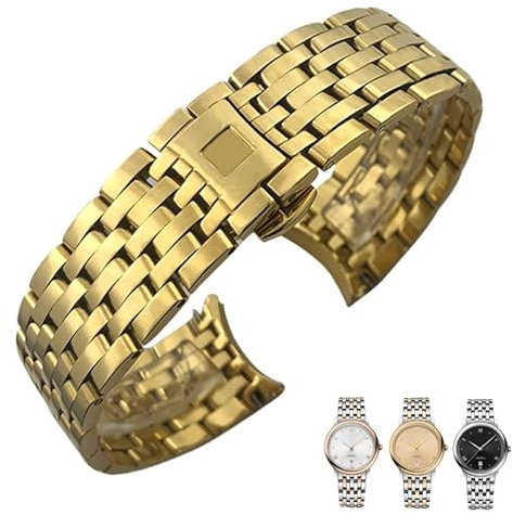 KLVN 316L Edelstahl-Uhrenarmbänder mit gebogenem Ende, 16 mm, 19 mm, 20 mm, für Omega DE VILLE PRESTIGE Orbis Edition Uhrenarmband, Faltschließe, 16 mm, Achat