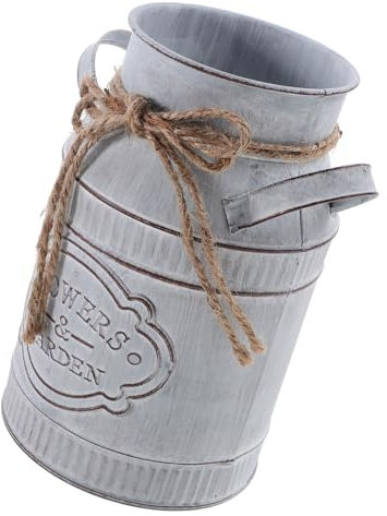 MAGICLULU Pot De Fleurs Rétro en Étain Vases Décoration D'Intérieur Décor Vintage Vase À Fleurs Vintage Seau Galvanisé Pot À Lait en Métal Bidon À Lait en Métal Seau en Fer