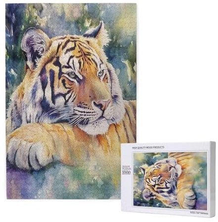Puzzle 5000 Teile Tiger Klassische Puzzles für Erwachsene Tier Anspruchsvolles und Lustig Kreatives Unterhaltungsspiel, Holzpuzzle für Erwachsene Als Geburtstags Feiertage Geschenk fur Frauen 2T-2058