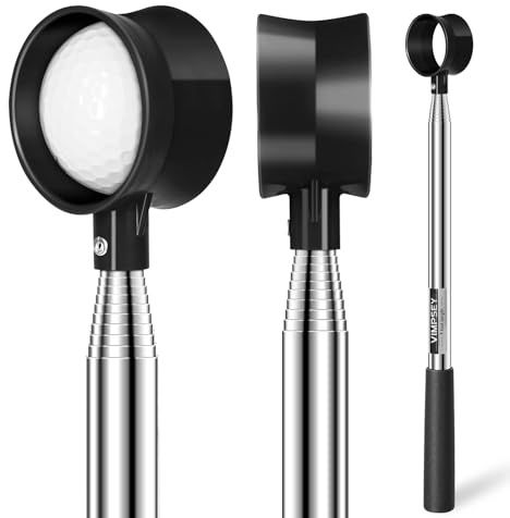 VIMPSEY Teleskop-Golfball-Riever für Wasser, 2,7 m, 4,6 m, 6,3 m, 6 m, Edelstahl, professioneller Golfball-Retriever