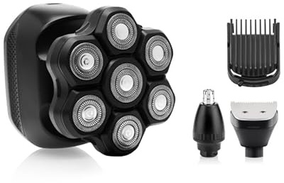ETA Jason 5-in-1 Rasierer & Trimmer I Head Shaver I Glatzenrasierer, Bart- & Haartrimmer, Nasen-/Ohrenhaarentferner I LED-Display I IPX6 wasserdicht I USB-C I 60 Min Akku I Reiseetui – Schwarz