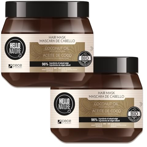 P-Beauty Naturkosmetik Haarmaske mit Kokosöl - Haarkur für trockenes & strapaziertes Haar - Intensive Feuchtigkeit, Repair & Regeneration - Haarpflege für Glanz, Glätte & Geschmeidigkeit (2x250ml)