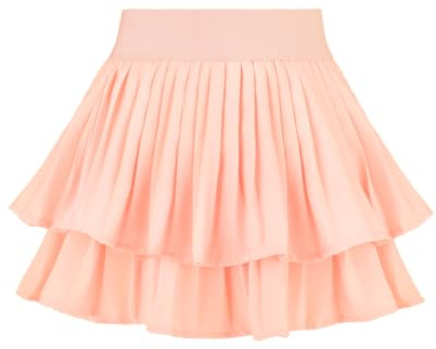 Comfyouth Tjejers Tenniskjol med Byxor Tvåskiktad Veckad Kjol med 2 fickor Hög Midja Sportkjol Byxkjol Barn Casual Sommarkjol Skoluniform Minikjol 5-13 År för Golf Sport Cheerleading, ROSA, 7-9 år