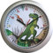 Eurotime Kinderwanduhr, 25 cm, Kunststoffgehäuse Silber, Kunststoffglas, Motiv Dinosaurier, geräuscharmes Uhrwerk, kein Ticken, Wanduhr für KInderzimmer, Schwarze Zeiger, rote Sekunde; 80050