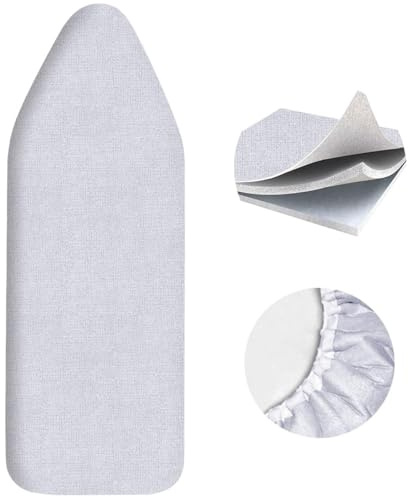 SheeChung Funda para Tabla de Planchar y Almohadilla para Tablas de Planchar Extra Anchas de 18 x 49 Pulgadas, Cubierta de Silicona de 4 Capas Resistente Espuma de 2 mm y Fieltro